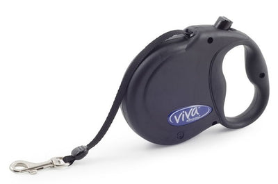 Ancol Viva Retractable Lead Tape Black Small 20kg-5m